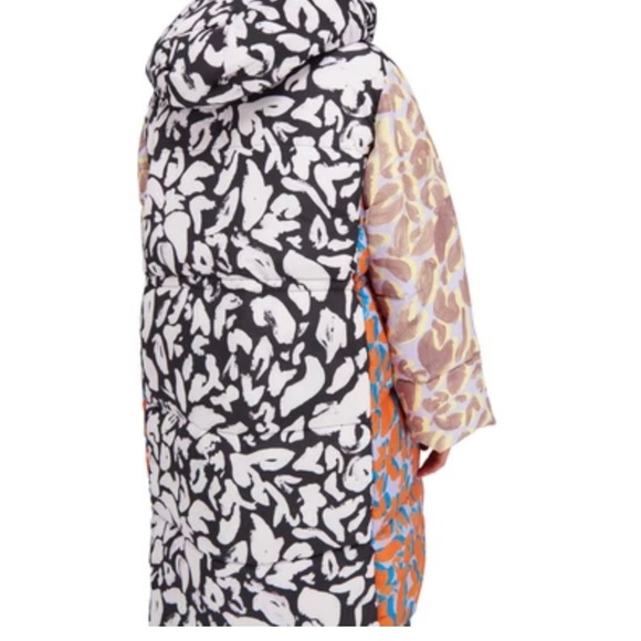 SOLD Stine Goya Abstract Leaf Mix Print Puffer Coat - Picture 5 of 6